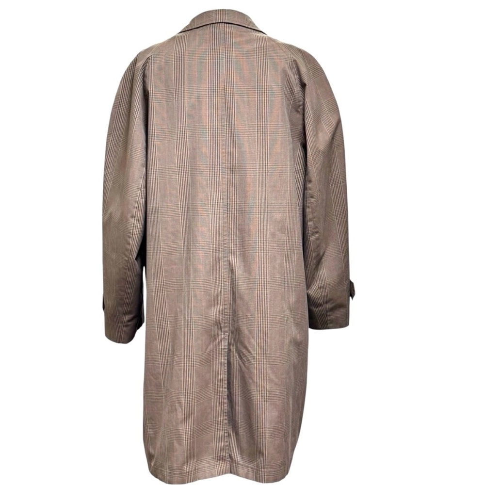 Vintage Men's Brown Glen Plaid Plaid Gleneagles Weatherproof Rainchex Trenchcoat - Picture 5 of 15